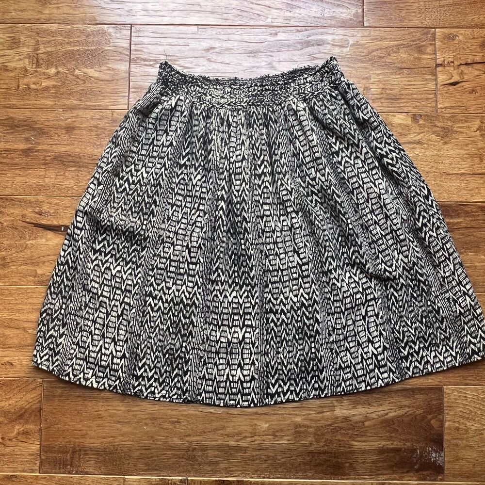Black & Tan A-line Mini Skirt with Pockets Mossimo Women's Medium